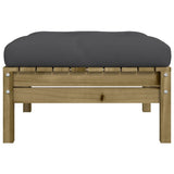 NNEVL Garden Footstool with Cushion Impregnated Wood Pine