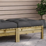 NNEVL Garden Footstool with Cushion Impregnated Wood Pine