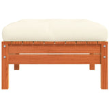 NNEVL Garden Footstools with Cushions 2 pcs Wax Brown Solid Wood Pine