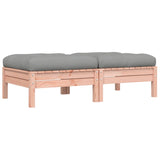 NNEVL Garden Footstools with Cushions 2 pcs Solid Wood Douglas