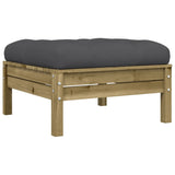 NNEVL Garden Footstools with Cushions 2 pcs Impregnated Wood Pine