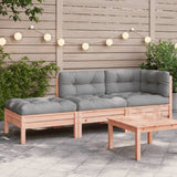 NNEVL Garden Sofa with Cushions and Footstool 2-Seater