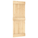 NNEVL Sliding Door with Hardware Set 80x210 cm Solid Wood Pine