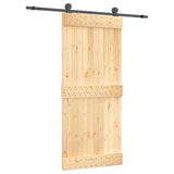 NNEVL Sliding Door with Hardware Set 90x210 cm Solid Wood Pine