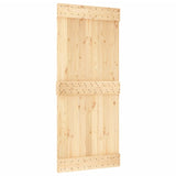 NNEVL Sliding Door with Hardware Set 90x210 cm Solid Wood Pine