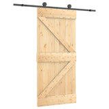 NNEVL Sliding Door with Hardware Set 95x210 cm Solid Wood Pine