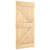 NNEVL Sliding Door with Hardware Set 95x210 cm Solid Wood Pine
