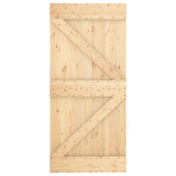 NNEVL Sliding Door with Hardware Set 95x210 cm Solid Wood Pine