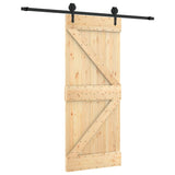 NNEVL Sliding Door with Hardware Set 85x210 cm Solid Wood Pine