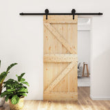 NNEVL Sliding Door with Hardware Set 85x210 cm Solid Wood Pine
