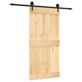 NNEVL Sliding Door with Hardware Set 100x210 cm Solid Wood Pine