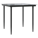 NNEVL 5 Piece Garden Dining Set Grey and Black Poly Rattan and Steel