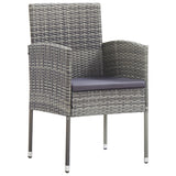 NNEVL 7 Piece Garden Dining Set Grey and Black Poly Rattan and Steel