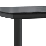NNEVL 7 Piece Garden Dining Set Grey and Black Poly Rattan and Steel