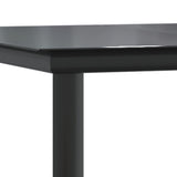 NNEVL 5 Piece Garden Dining Set Black Poly Rattan and Steel