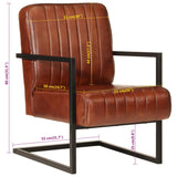 NNEVL Sofa Chair Brown Real Leather