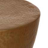 NNEVL Coffee Table Hammered Aluminium 50x30 cm Brass