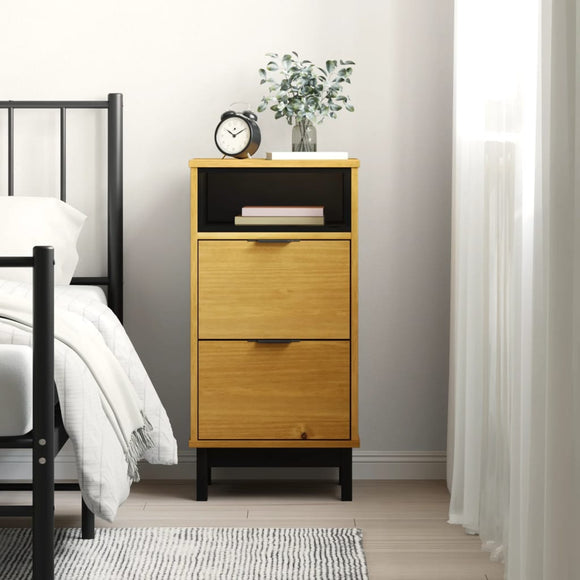 NNEVL Bedside Cabinet FLAM 40x35x80 cm Solid Wood Pine