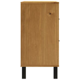 NNEVL Sideboard with Glass Door FLAM 80x40x80 cm Solid Wood Pine