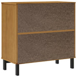 NNEVL Sideboard with Glass Door FLAM 80x40x80 cm Solid Wood Pine