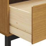NNEVL Sideboard with Glass Door FLAM 80x40x80 cm Solid Wood Pine