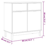 NNEVL Sideboard FLAM 80x40x80 cm Solid Wood Pine
