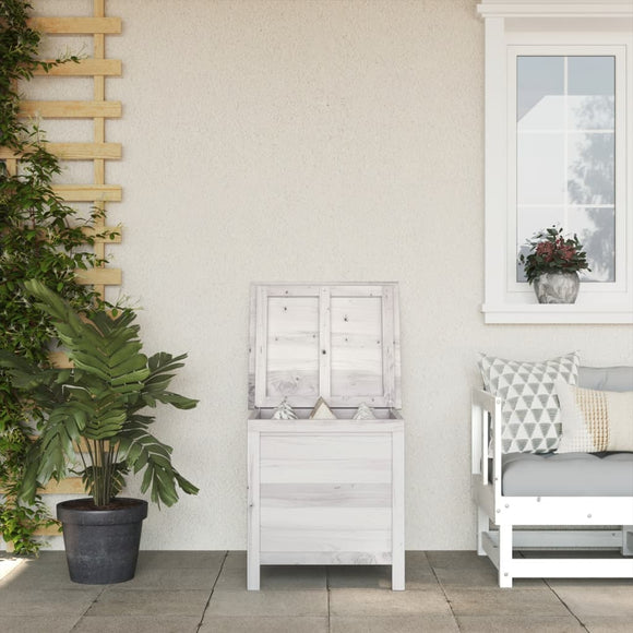 NNEVL Garden Storage Box White 50x49x56.5 cm Solid Wood Fir