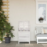 NNEVL Garden Storage Box White 50x49x56.5 cm Solid Wood Fir