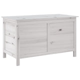 NNEVL Garden Storage Box White 99x49.5x58.5 cm Solid Wood Fir