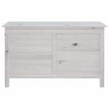 NNEVL Garden Storage Box White 99x49.5x58.5 cm Solid Wood Fir