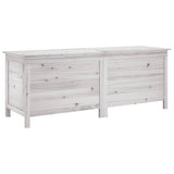 NNEVL Garden Storage Box White 150x50x56.5 cm Solid Wood Fir