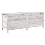 NNEVL Garden Storage Box White 150x50x56.5 cm Solid Wood Fir