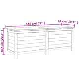 NNEVL Garden Storage Box White 150x50x56.5 cm Solid Wood Fir