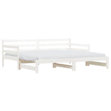 NNEVL Daybed with Trundle White 92x187 cm Single Size Solid Wood Pine