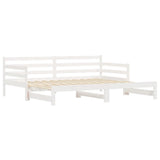 NNEVL Daybed with Trundle White 92x187 cm Single Size Solid Wood Pine
