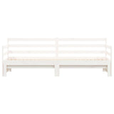 NNEVL Daybed with Trundle White 92x187 cm Single Size Solid Wood Pine