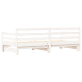NNEVL Daybed with Trundle White 92x187 cm Single Size Solid Wood Pine