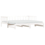 NNEVL Day Bed with Trundle White 92x187 cm Single Size Solid Wood Pine
