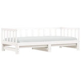 NNEVL Day Bed with Trundle White 92x187 cm Single Size Solid Wood Pine