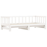 NNEVL Day Bed with Trundle White 92x187 cm Single Size Solid Wood Pine
