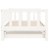 NNEVL Day Bed with Trundle White 92x187 cm Single Size Solid Wood Pine