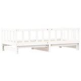 NNEVL Day Bed with Trundle White 92x187 cm Single Size Solid Wood Pine
