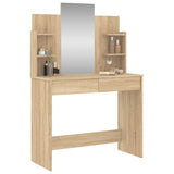 NNEVL Dressing Table with Mirror Sonoma Oak 96x39x142 cm