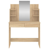 NNEVL Dressing Table with Mirror Sonoma Oak 96x39x142 cm