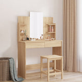 NNEVL Dressing Table with Mirror Sonoma Oak 96x39x142 cm