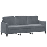 NNEVL 3-Seater Sofa Dark Grey Velvet 180 cm