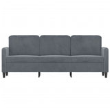 NNEVL 3-Seater Sofa Dark Grey Velvet 180 cm