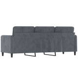 NNEVL 3-Seater Sofa Dark Grey Velvet 180 cm