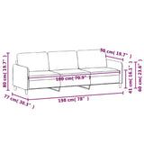 NNEVL 3-Seater Sofa Dark Grey Velvet 180 cm