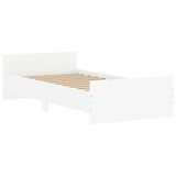 NNEVL Bed Frame White 92x187 cm Single Size Engineered Wood